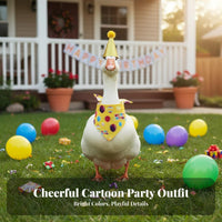 Festive Decoration Birthday Goose Outfit Set Easy to Wear Goose Birthday Outfit Adjustable Fit for Garden Decorators, Homeowners, Outdoor