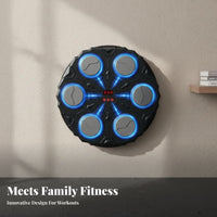 Adjustable Modes & Speeds Music Boxing Machine Easy Installation LED Light Boxing Coach Force Absorption Wall Mounted Punching Target for Children, Beginners, Game Room