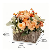 Artificial Flowers in Wooden Box Farmhouse Artificial Flower Arrangement Full