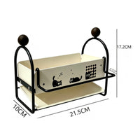 Metal Frame Sink Organizer Rack Cream-Colored Cloth Holder Rack Feline Print Compact