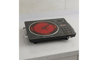 Tactile Control 3500W Ceramic Hot Plate Built-in Timer Portable Electric Cooktop Compatible with All Cookware for Students, Campers, Office