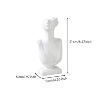 Resin Jewelry Mannequin Bust Sculpted Jewelry Display Bust Stable Necklace Display Stand Half-Body for Boutique Owners, Jewelers, Vanity