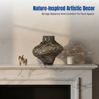 Nordic Glass Vase with Irregular Texture, Modern Minimalist Artistic Display for Living Room