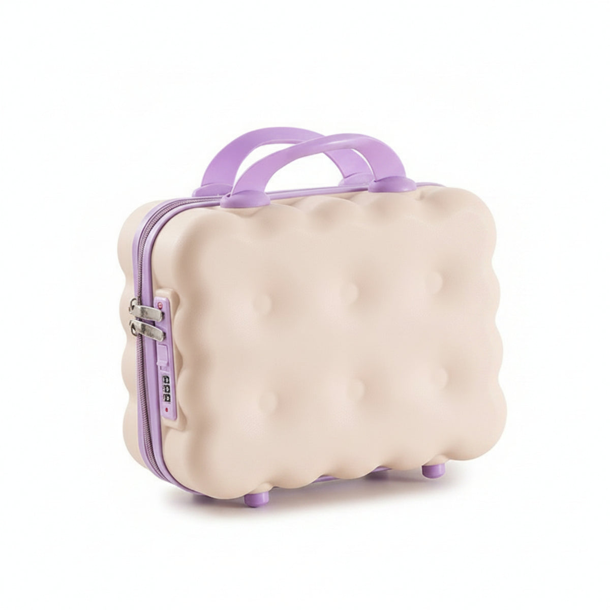 Compact Suitcase-Style Storage Case Padded Portable Case with Handle Travel-Friendly Small for Travelers, Manicurists, Tabletop Organization