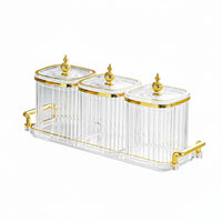 Luxury Design Seasoning Container Set Airtight Seal Condiment Jar Set Easy to Clean for Dining Table