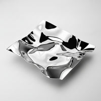 Stainless Steel Tray Contemporary Tray with Reflective Finish Elegant Irregular Serving Platter for Tabletop