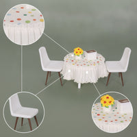 6 Pieces Dollhouse Dining Room Furniture Set Realistic Dollhouse Table and Chairs Miniature Table with Skirt Long-Lasting