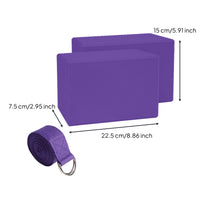 Stretching Blocks and Stretching Straps Set Non-Slip for Beginners, Yogis, Home Gym, Travel