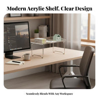 Acrylic Storage Rack Space Saving Desktop File Organizer Layered Design for Home