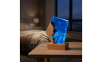 Underwater Ocean Night Light with Acrylic Panel Decorative 3D Night Light with Wood Base Ambient Lamp with Wooden Base Stylish for Bedroom, Desk, Living Room