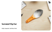 Stainless Steel Mango Cutter Serrated Border Mango Skin Remover Fruit Pulp Separator Easy to Use Kitchen Utensil Comfortable