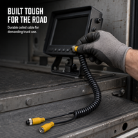 M12 4-Pin Coiled Aviation Cable for Car and Truck Video Systems