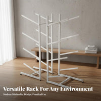 Space-Saving Exercise Mat Storage Rack Commercial Grade Balance Trainer Ball Storage Rack Large Capacity Exercise Ball Holder Stand Sturdy Metal Construction for Fitness Center
