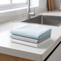 Fish Scale Microfibre Cloth, Cleaning Cloths for Glass and Mirrors, 30cm x 40cm Mixed Three Stripes Serged Microfiber Piece