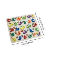 Handheld Puzzle with Raised Pieces Easy-Grip Wooden Puzzle Natural Toy Tactile for Toddlers, Preschoolers, Classroom, Homeschool