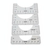 4 Pieces Long-Lasting PVC T-Shirt Alignment Ruler Front and Back Markings T-Shirt Ruler Guide Reusable Heat Press Centering Tool for DIY Crafters, Screen Printing, Sublimation