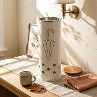 Draining Umbrella Stand Cylindrical Metal Umbrella Stand Uncovered Top