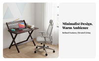 Foldable Design Foldable Workstation with Hutch No Assembly Required Study Table Space-Saving Writing Desk Sturdy & Safe for Students, Parents, Small Apartments, Bedroom, Home, Playroom