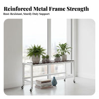Rolling Plant Stand With Caster Wheels Flower Pot Holder Multi-Tier Design Easy Assembly for Patio