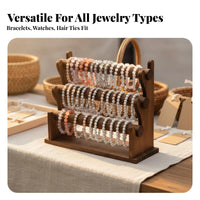 Sturdy Construction Wooden Bracelet Display Rack Large Capacity Wooden Bracelet Stand Space Saving for Crafters, Market Stalls, Craft Fairs