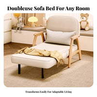 Space-Saving Design Fold-expandable Armchair Bed 2-in-1 Function transformable Seating Easy to Convert Sleeper Sofa Japanese Aesthetic for Students, Apartment Dwellers, Homeowners, Small Living Spaces, Study Room, Bedroom