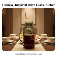 Retro Design Vintage Design Beverage Pitcher Heat Resistant Vintage Design Water Decanter Large Capacity for Homeowners, Home, Bedroom