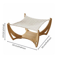Elevated Pet Lounger Wooden Structure Finish Cat Hammock Bed Raised for Cats