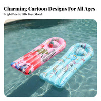 Cartoon Swim Float with Handles Easy to Inflate children's Buoyant Surf Board Portable Kids Buoyant Board for Beginner Swimmers, Pool, Surfing, Lake