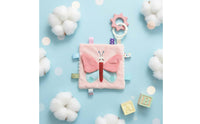 Soothes Gums Infant Soother Teether Toy Multi-Sensory Experience Baby Taggie Blanket Develops Fine Movement Skills for Teething Babies