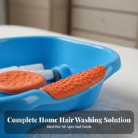 In-Bed Hair Washing Basin Comfortable Neck Rest Bedside Hair Washing Basin With Drain Hose Portable Shampoo Bowl for Bedridden Patients