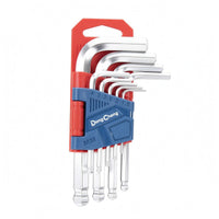9 Pieces Plastic Holder Folding Hex Key Set Hanging Tab Folding Allen Wrench Set Metal Hardware Tool