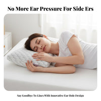 Skin-Friendly Ear Hole Pillow Soft and Comfortable Pillow with Ear Hole Breathable Material for Hearing Aid Users, Nightly Sleep, Resting