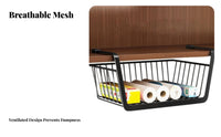 No Drilling Required Under Shelf Basket Tool-Effortless Installation Hanging Storage Basket Space Saving for Students, Dorm Room, Closet