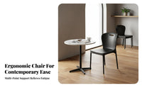 Light Luxury Design Stackable Backrest Chair Easy to Clean Modern Plastic Chair Sturdy and Stable Minimalist Dining Stool Reinforced Structure for Business Owners, Office Workers, Restaurant, Cafe, Kitchen, Living Room