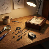 Aluminum Hands Radio-Controlled Clock Movement Kit Black Housing Noiseless Sweep Clock Movement Threaded Shaft Timekeeping Parts Includes Nut and Washer