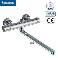 Flola Brass Thermostatic Bathtub Faucet with Hand Shower, Wall Mounted, Model A897YG