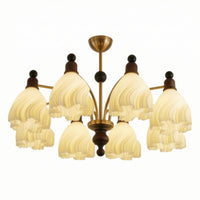 8-Head Chandelier Hardwired Petal Chandelier Pendant Light Multi-Arm Ceiling Fixture Layered for Living Room, Entryway
