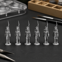 Napoleonic Wars French Infantry Miniatures for Tabletop Wargaming, 1/56 Scale Resin 3D Printed Figures