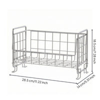 Countertop Storage Rack with Z-Shaped Feet Freestanding Organizer Sturdy Baskets for Washroom Counter