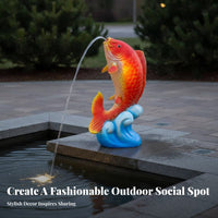 Creature Water Spitter Statue Luminous Animal Water Feature Statue Weather-Resistant Fiberglass Pond Spitter for Gardeners, Amusement Parks, Gardens