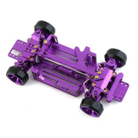 RC Car Chassis with Wheels Aluminum Alloy Drift Car Frame RC Chassis CNC-Machined Full Metal for Hobbyists, Bench-Top Projects