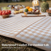 Waterproof Foldable Picnic Mat Thickened Foldable Picnic Sheet Moisture-Proof Portable Blanket Extra Large for Families, Festival on the Moveers, Picnics, Camping, Park Outings, Beach Trips