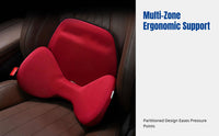 Car Support Pad, Viscoelastic Foam Seat Cushion, Ergonomic Backrest, Breathable, All-Season Universal