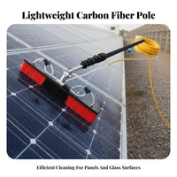 Double Use Photovoltaic Panel Cleaner Portable Solar Panel Cleaning Brush Adjustable Length Water Fed Pole Brush Lightweight Design for Homeowners, Professional Cleaners, Maintenance Personnel, Rooftops, Commercial Buildings