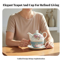 Tea for Single Set Gift Box Included Personal Tea Set Elegant Design for Office