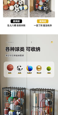 Basketball Storage Rack for Balls and Toys