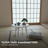 Foldable Design Adjustable Folding Floor Table Space-Saving Collapsible Ground Table Portable Household Furniture Japanese Design for Tea Enthusiasts, Apartment Dwellers, Telecommute Workers, Bay Window, Small Areas, Bedroom, Living Room