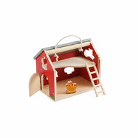 Multifunction Wooden Early Learning Farm House Educational Threading Farm Toy House Openable Door Wooden Barn Playset Rounded Edges for Toddlers, Babies, Home, Playroom, Nursery