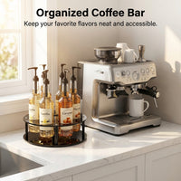 Coffee Syrup Rack Organizer, Round Clear Acrylic Bottle Storage Kitchen Organization Liquor Display Shelf, Holder for