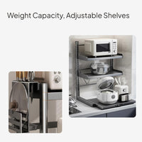 Microwave Oven Rack with Pull-Out Drawer, Carbon Steel